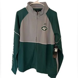 NFL Team Apparel Womens New York Jets Zip Up Track Jacket w/ Pockets Size XL New
